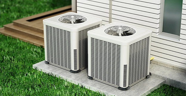 Heating system outdoor unit on the North Shore MA