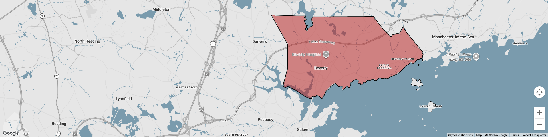 Beverly, MA map