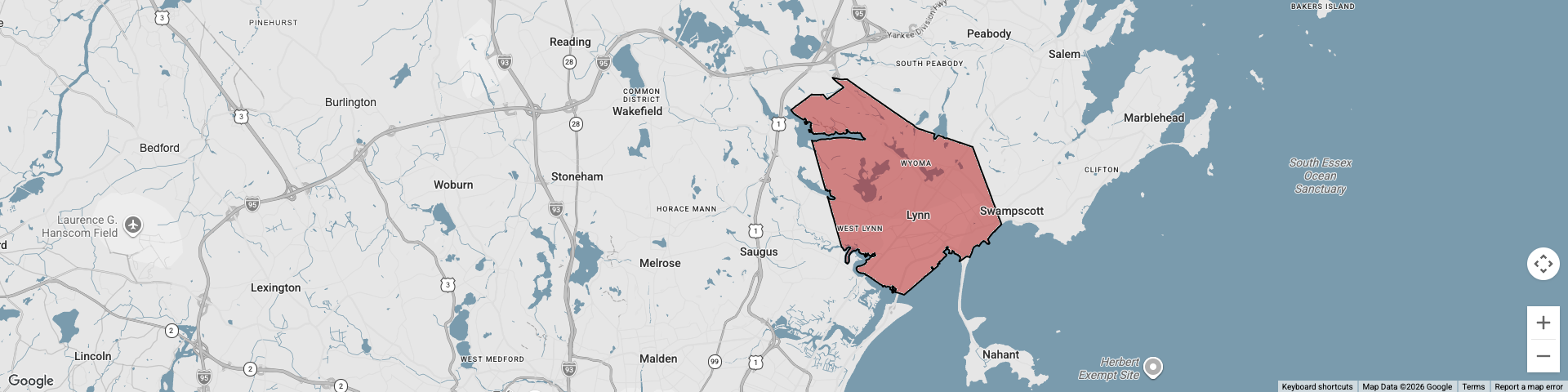 Lynn, MA map