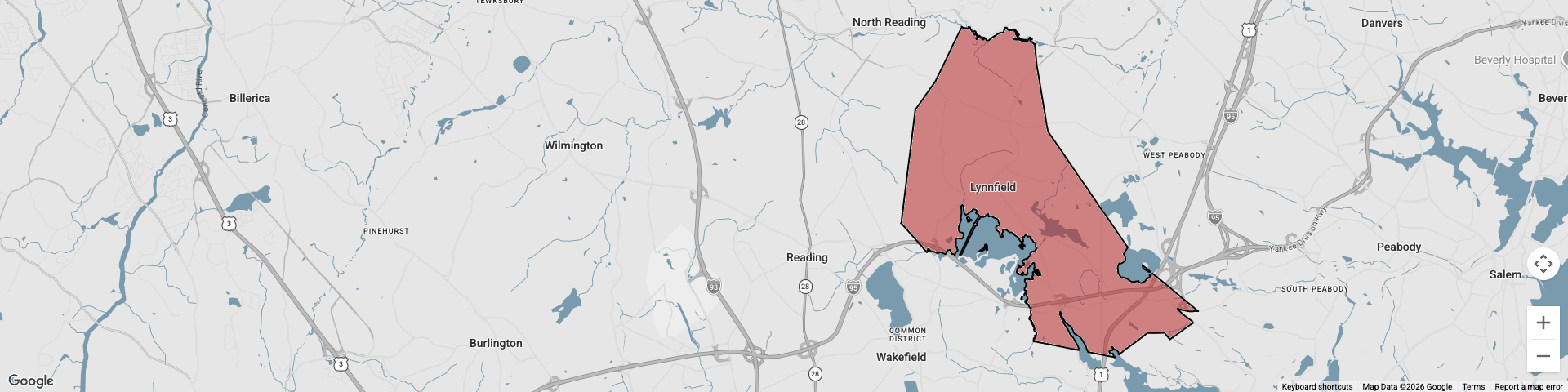 Lynnfield, MA map