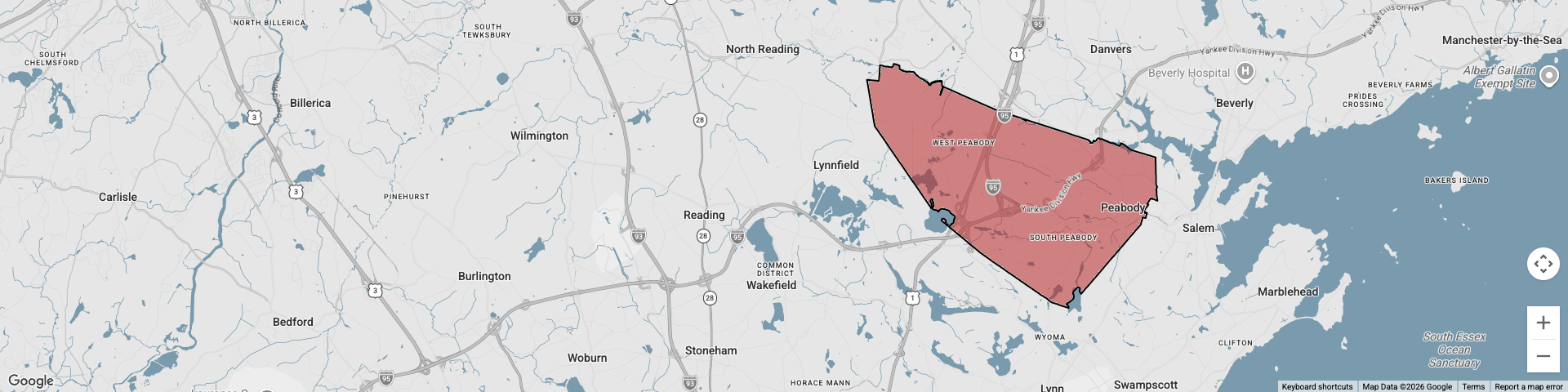 Peabody, MA map