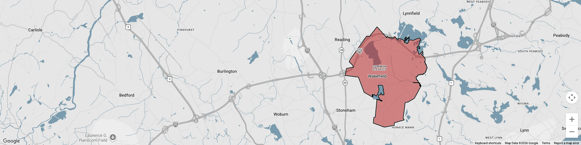 Wakefield, MA map